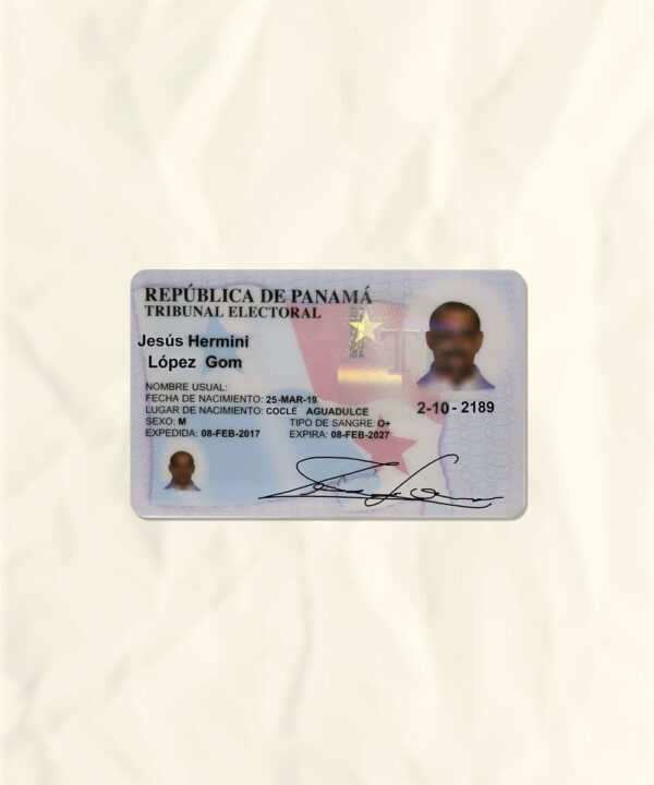 Panama National Identity Card Fake Template