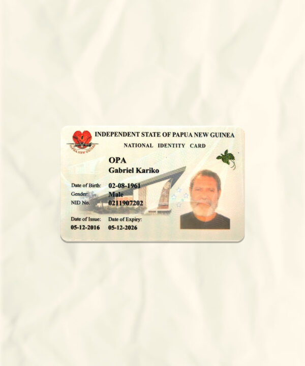 Papua-New-Guinea National Identity Card Fake Template