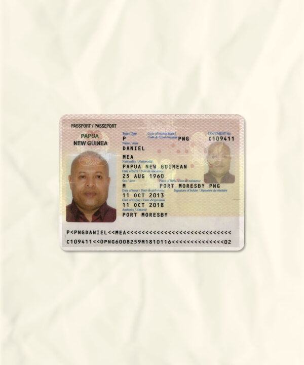 Papua passport fake template