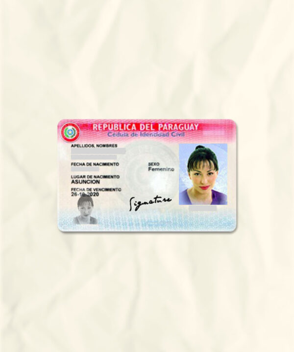 Paraguay driver license psd fake template