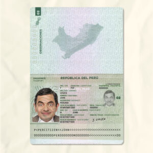 Peru passport fake template