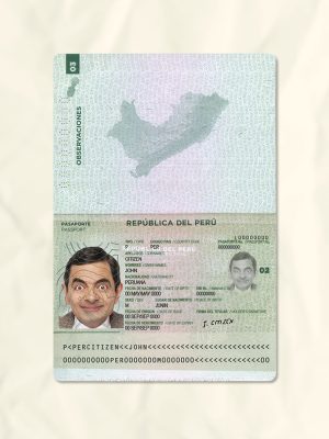 Peru passport fake template