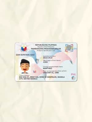 Philippines National Identity Card Fake Template