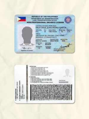 Philippines driver license psd fake template