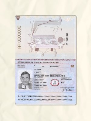 Poland passport fake template