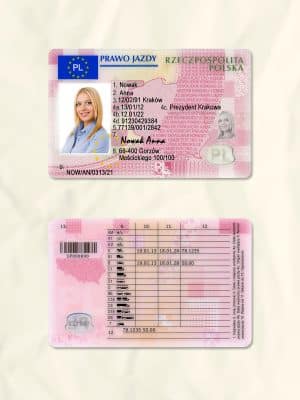 Poland driver license psd fake template