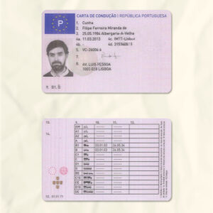 Portugal driver license psd fake template