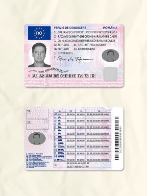 Romania driver license psd fake template