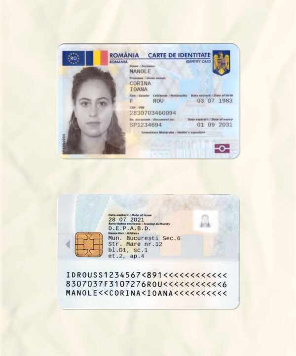 Romania National Identity Card Fake Template
