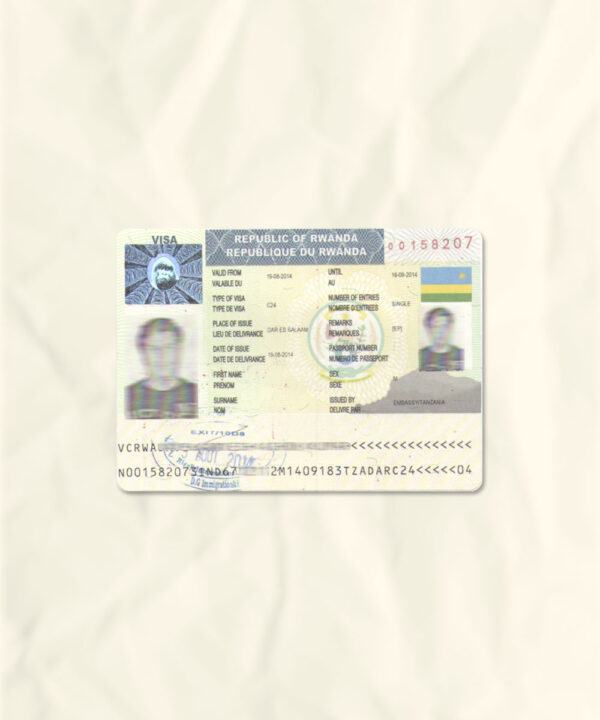 Rwanda passport fake template