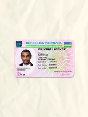 Rwanda driver license psd fake template