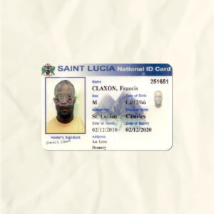 Saint Lucia National Identity Card Fake Template