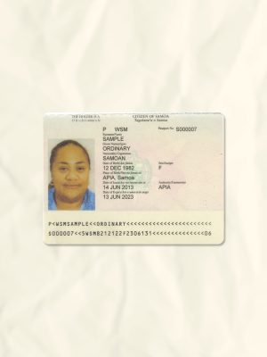 Samoa passport fake template