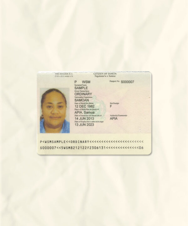 Samoa passport fake template