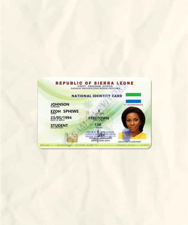 Sierra Leone National Identity Card Fake Template