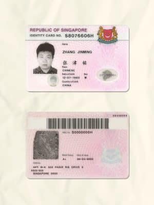 Singapore National Identity Card Fake Template