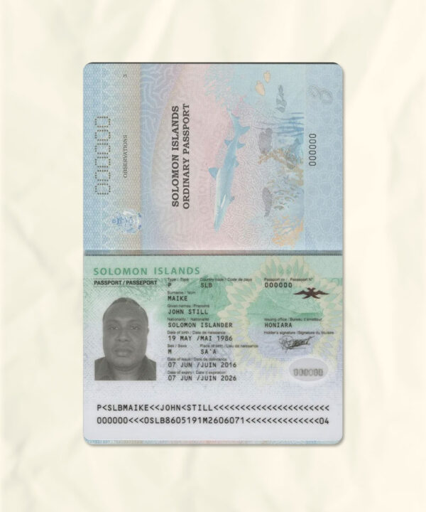 Solomon Islands passport fake template