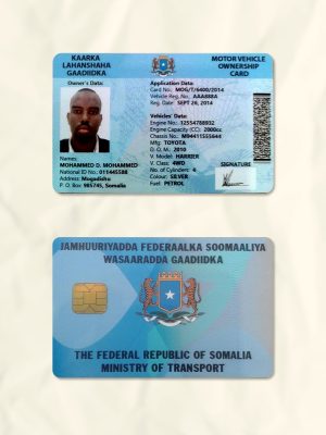 Somalia driver license psd fake template