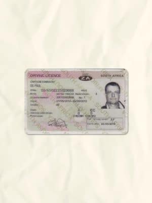 South Africa driver license psd fake template