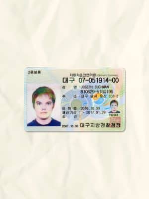 South Korea driver license psd fake template