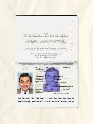 Sri Lanka passport fake template