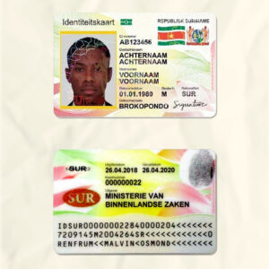 Suriname National Identity Card Fake Template