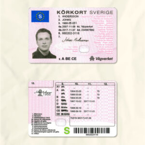 Sweden driver license psd fake template
