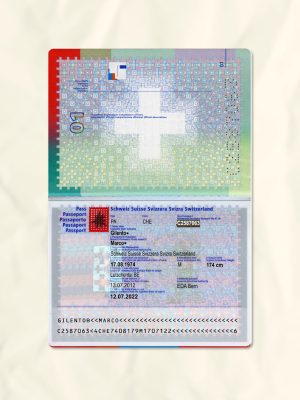 Switzerland passport fake template