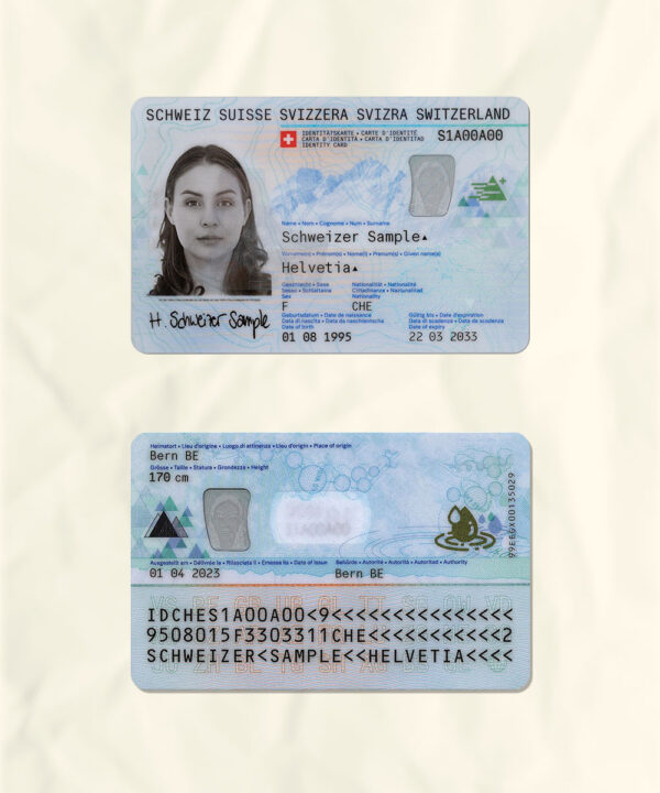 Switzerland National Identity Card Fake Template