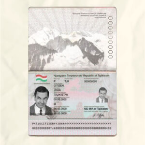 Tajikistan passport fake template