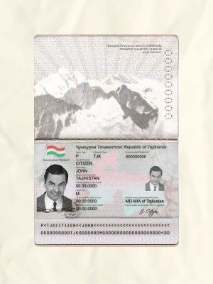 Tajikistan passport fake template