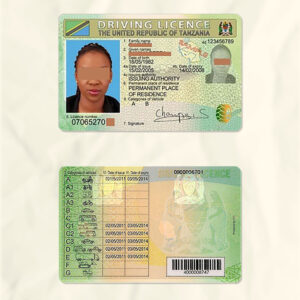 Tanzania driver license psd fake template