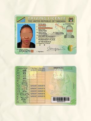 Tanzania driver license psd fake template