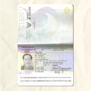 Thailand passport fake template