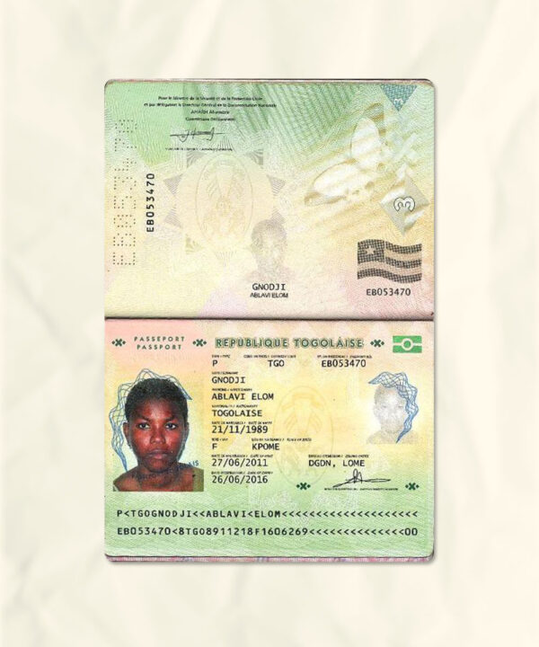 Togo passport fake template
