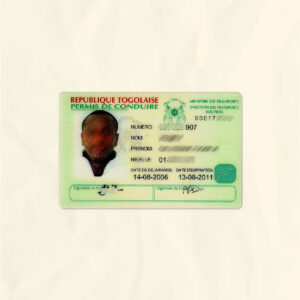 Togo driver license psd fake template