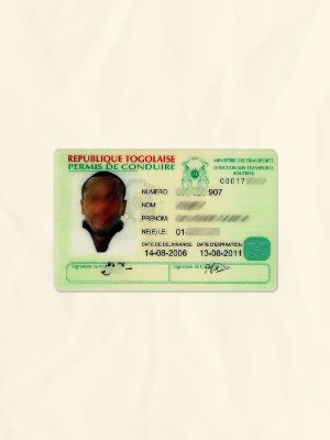 Togo driver license psd fake template