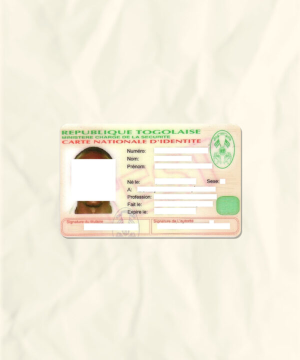 Togo National Identity Card Fake Template