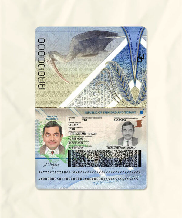 Tobago passport fake template