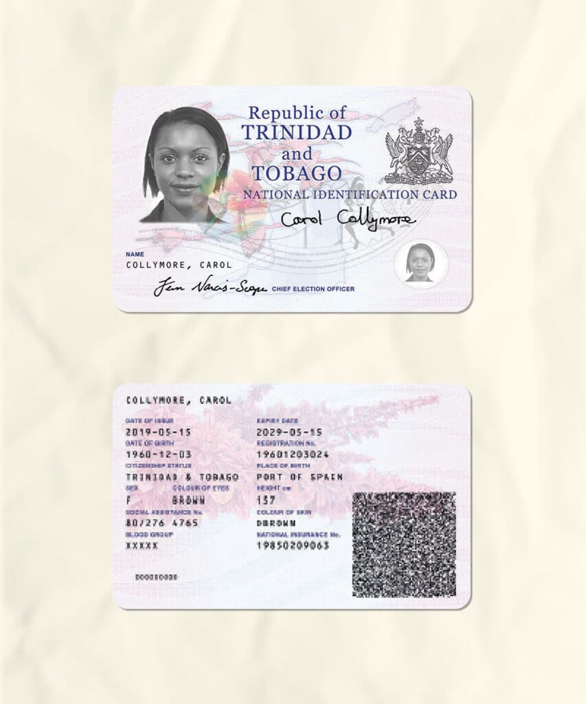 Tobago national id card fake template download fake fakesample