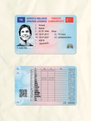 Turkey driver license psd fake template