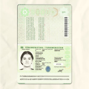 Turkmenistan passport fake template