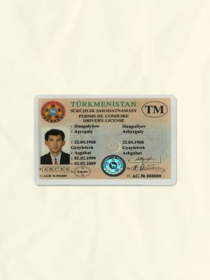 Turkmenistan driver license psd fake template