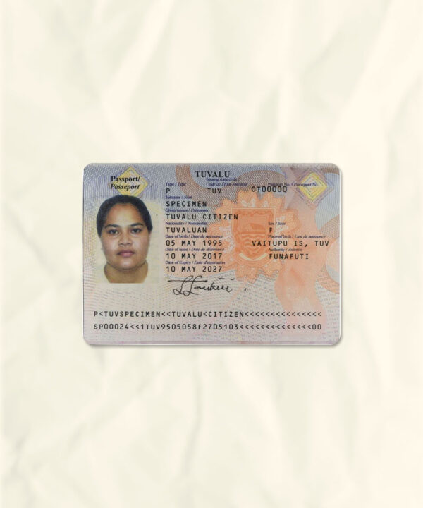 Tuvalu passport fake template