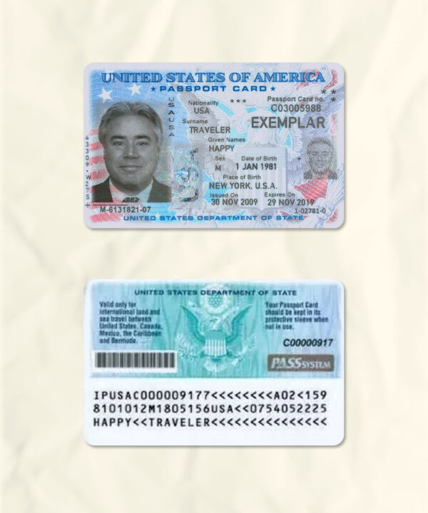 America National Identity Card Fake Template