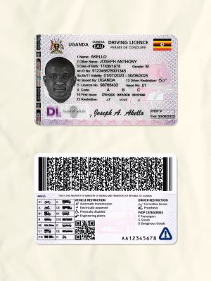 Uganda driver license psd fake template