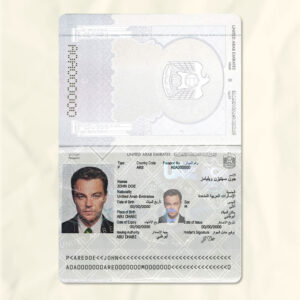 Emirates passport fake template