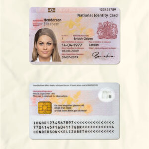 United kingdom National Identity Card Fake Template