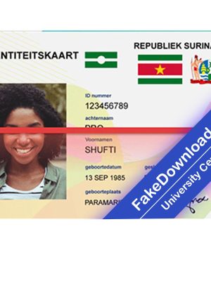 Suriname driver license psd fake template