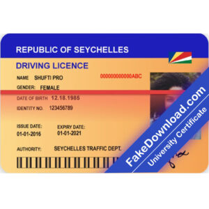 Seychelles driver license psd fake template